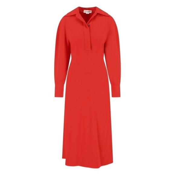 Victoria Beckham Shirt Midi Dress Red - NWT